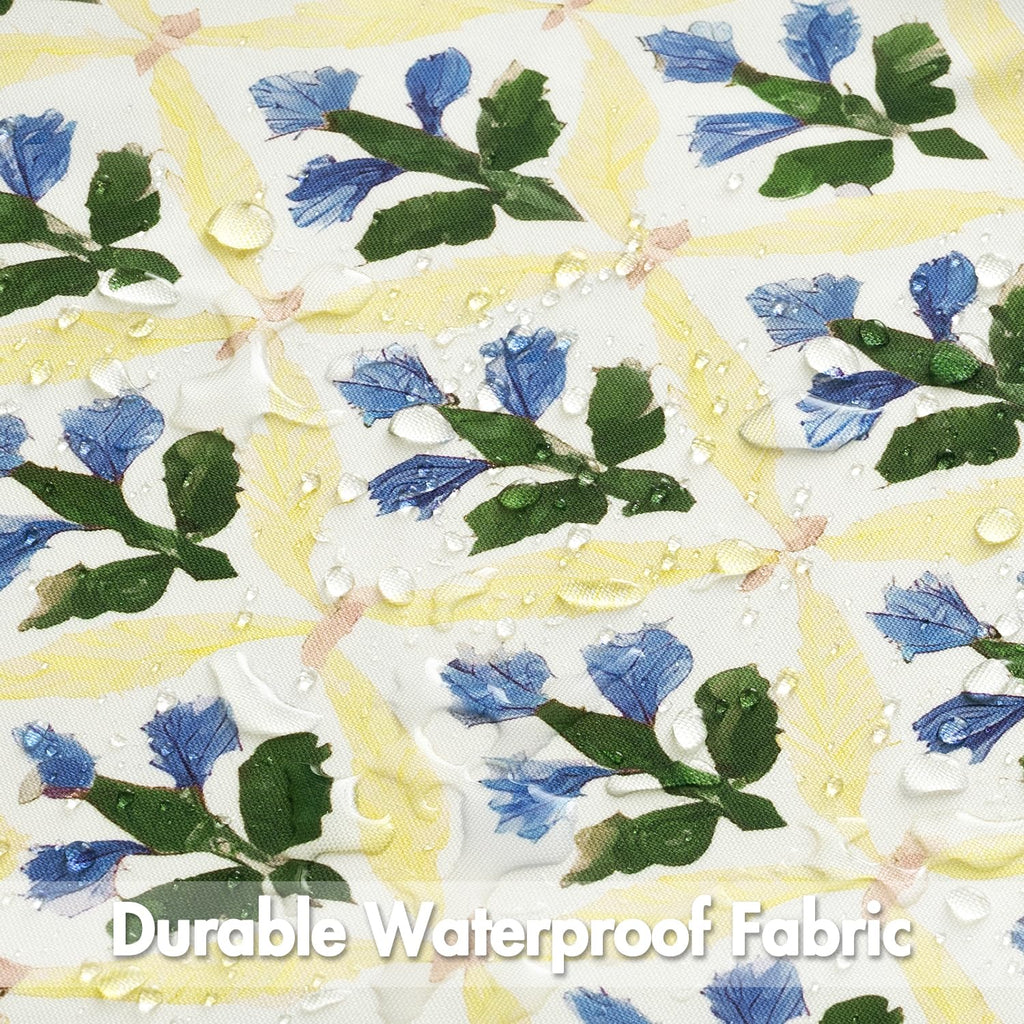 Outdoor Floral Pillow Covers Waterproof 18x18 Yellow-Blue
