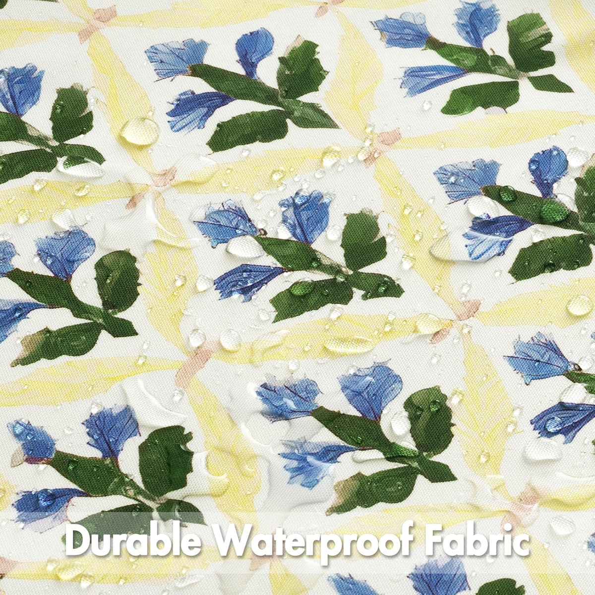 Outdoor Floral Pillow Covers Waterproof 18x18 Yellow-Blue