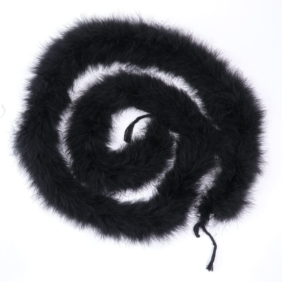 50g Black Fluffy Marabou Feather Boa for DIY Craft Sewing Trim Home Wedding Party Christmas Decoration - 2 Yards