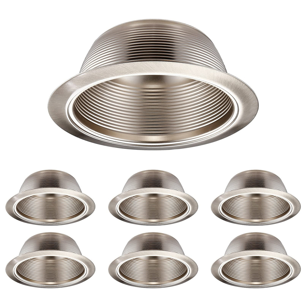 6 Inch Recessed Light Trim, Satin Nickel