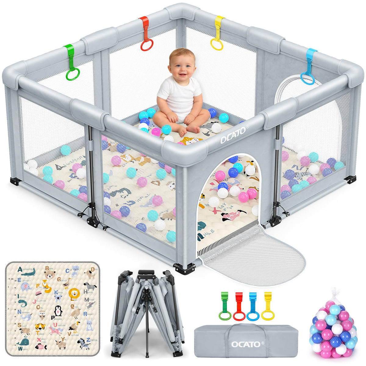 Baby Playpen with Mat Foldable Playpen for Babies and Toddlers 50x50