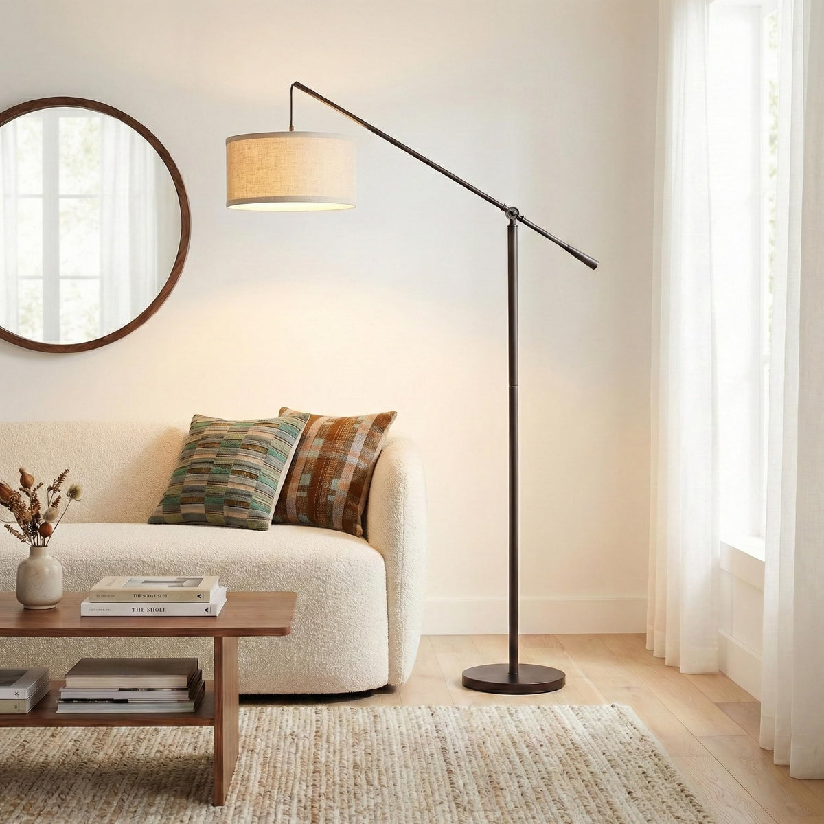 Inspired Arco Style Hudson 2 - LED Floor lamp, Tall Lamp with Sturdy Base, Contemporary Arc Lamp s & Offices, Great Living Room Décor