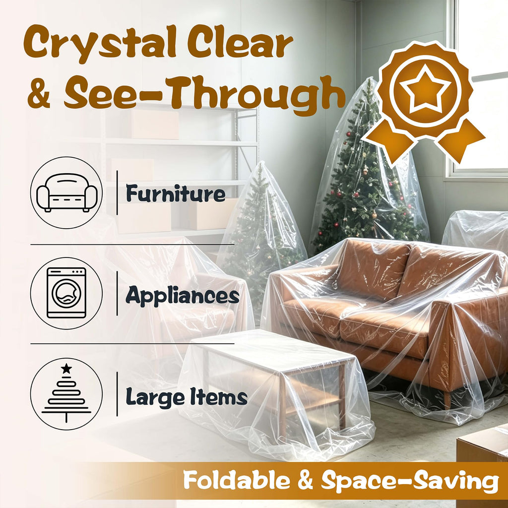 Clear Plastic Moving Sofa Couch Furniture Storage Covers