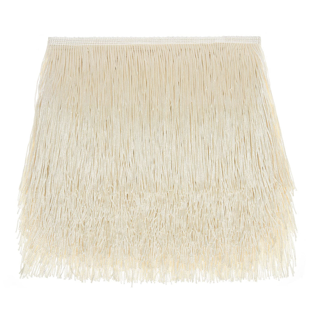 Sewing Fringe Trim for DIY Craft, Off White, 6 Inches Wide - 10 Yards