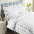 Embroidered Cotton Bed Sheet Set, 1 Elastic Deep Pocket Fitted Sheet, 1 Flat Sheet, 2 Pillowcases, Daily Soft Sheets