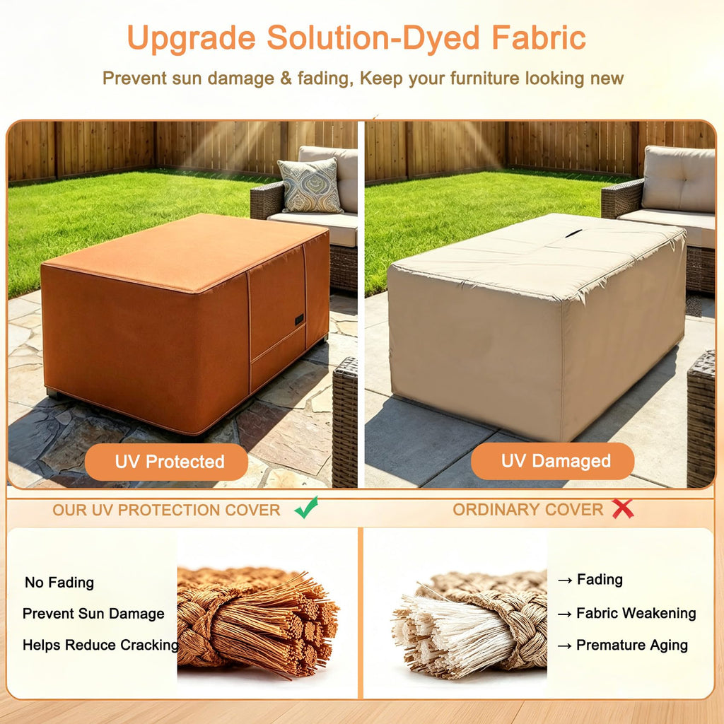 Waterproof Patio Coffee Table Cover Rectangular 36 x 20 x 18 Inch Outdoor Furniture Coffee Table Cover Small