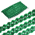 Sequins Beaded Lace Trim 1.1 Inch Wave Sequin Braid Trim Strip Paillette Sequins Ribbon Trim for Crafts - 15 Yard