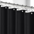 3 in 1 Waffle Shower Curtain Set with PEVA Liner 72Wx72H Black | 256GSM Heavy Duty Fabric, Waterproof Clear Liner