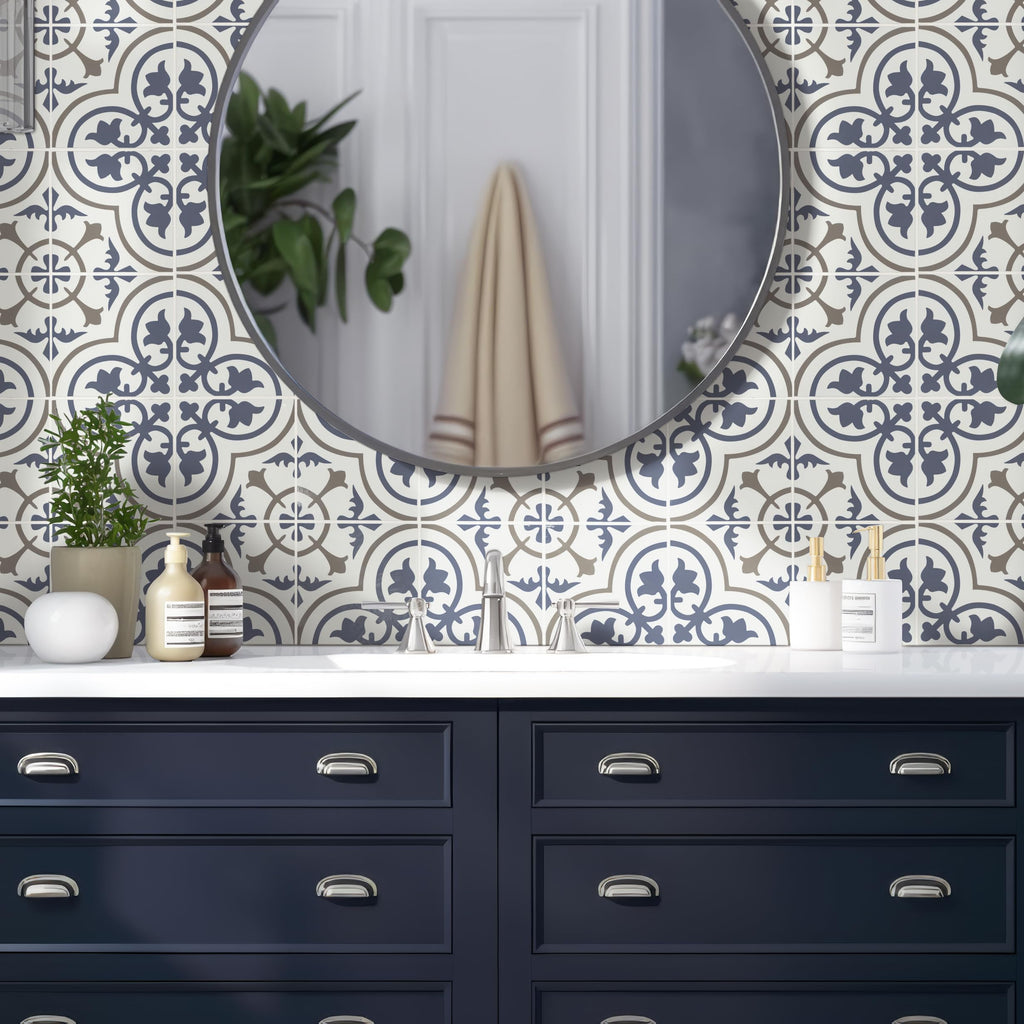Porcelain Wall Tile | Zenzibar Encaustic | 8" x 8"