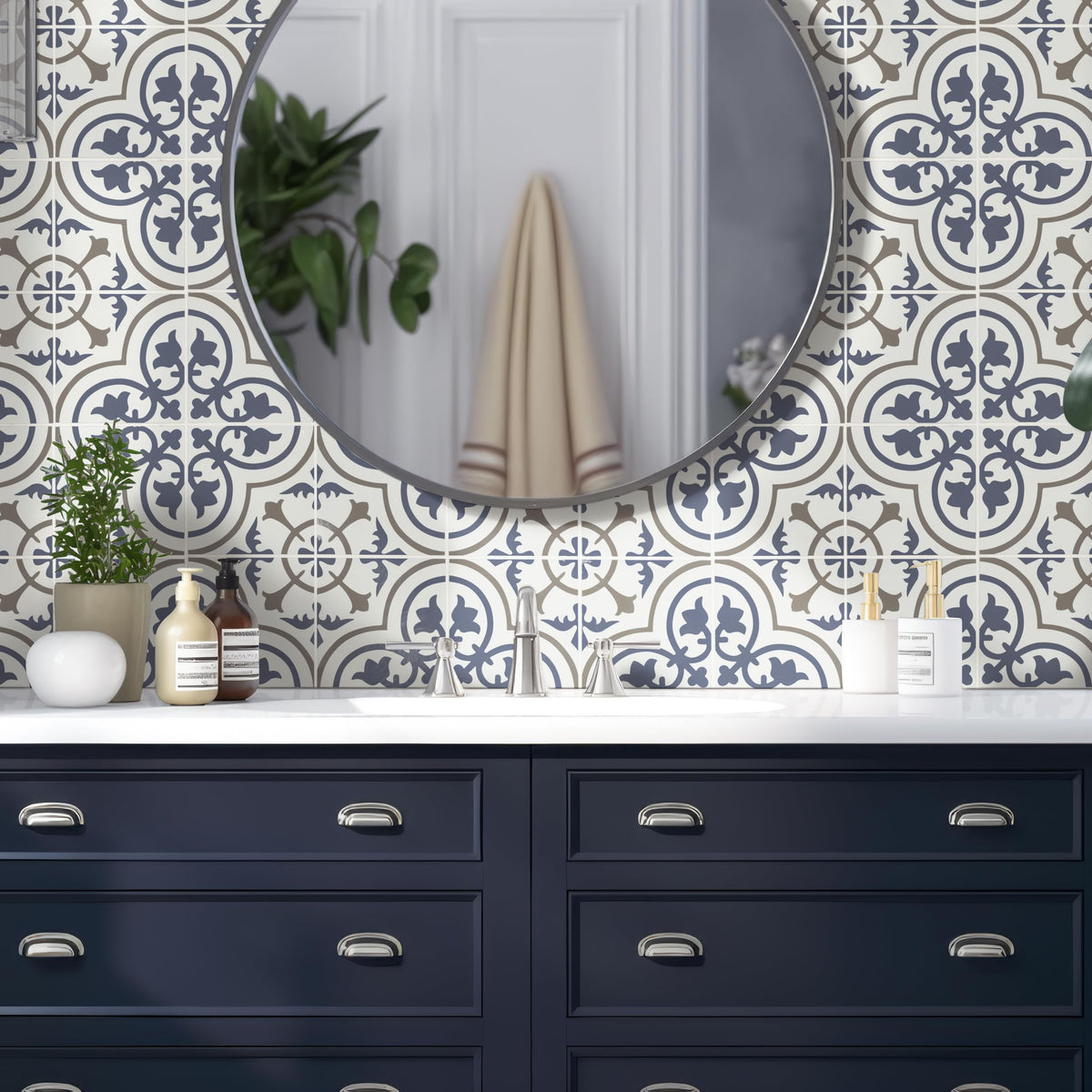 Porcelain Wall Tile | Zenzibar Encaustic | 8" x 8"