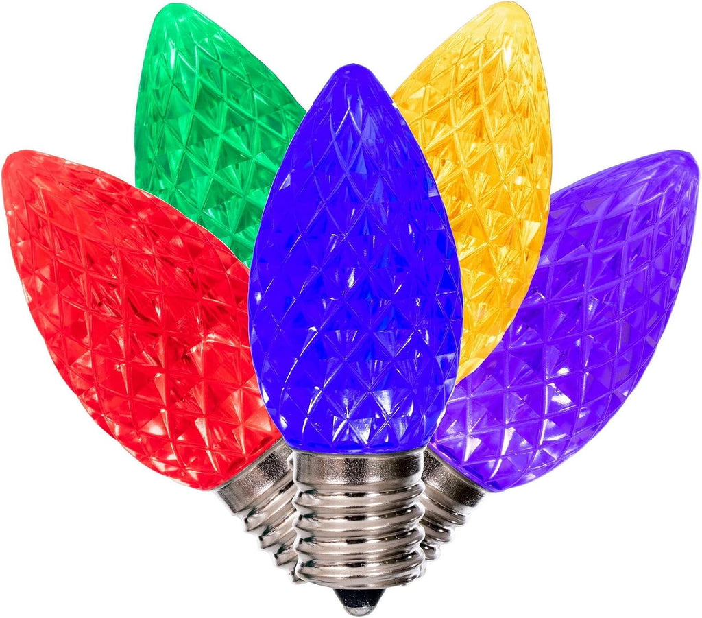 C9-E17 Base SMD Faceted Multi Twinkle Retro Bulb 25Bag.