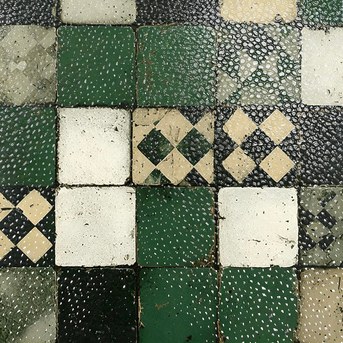 10pcs Peel and Stick Floor Tiles 12x12 Inch Vintage Green Square Vinyl Flooring Self Adhesive Tile Removable DIY