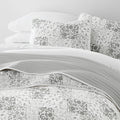 Gray 3-Piece Full/Queen Quilt Comforter with 2 Shams | Lightweight, All-Season, Paisley Stitched Bedspreads | Modern
