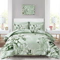 Floral Comforter Set 7 Piece, Sage Green Flower Bed in a Bag, Elegant Floral Comforter with Sheet Set