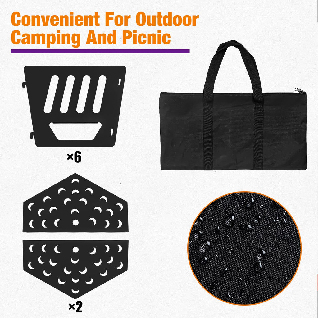 24-Inch Portable Fire Pit with Carry Bag