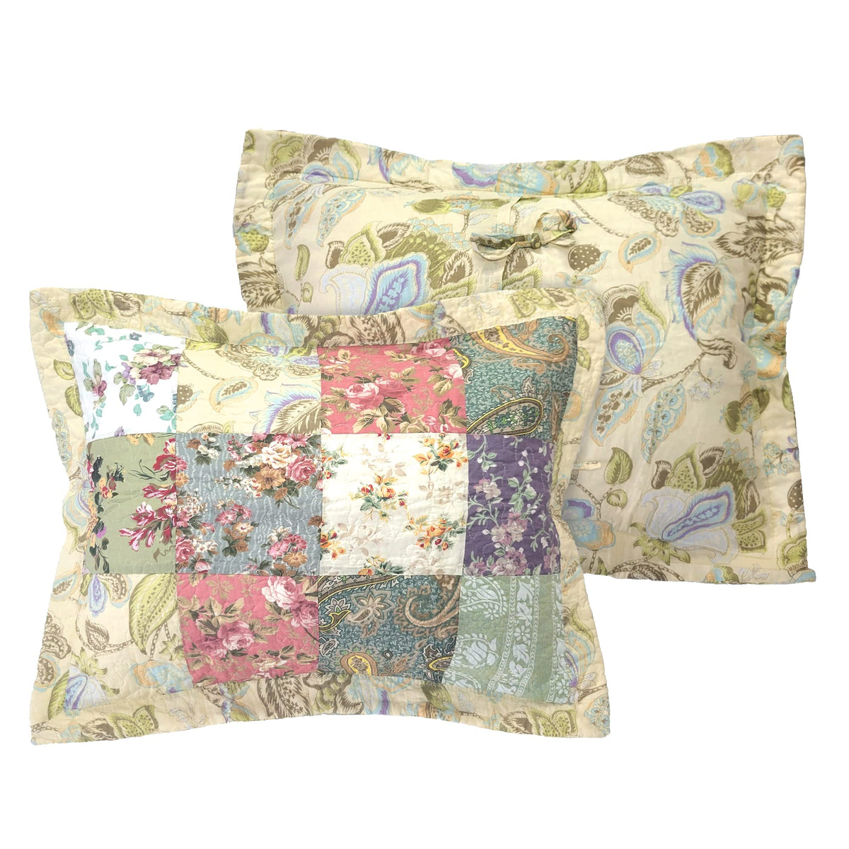 100% Cotton Authentic Patchwork Quilted Daybed Set, 7 Piece, Blooming Prairie