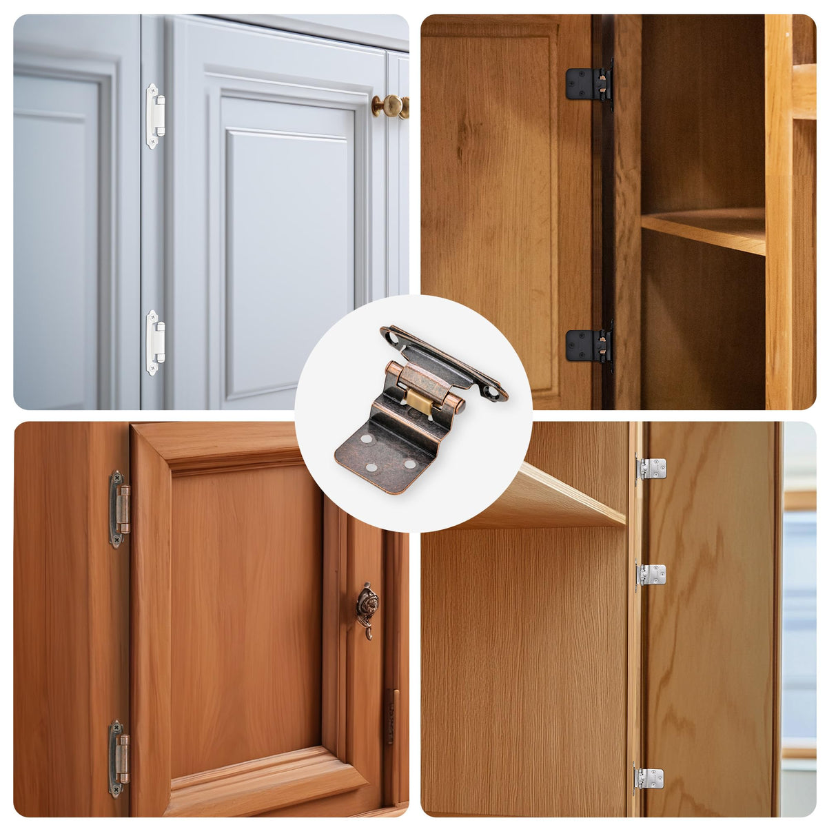50 Pack 25 Pairs 3/8" Inset Cabinet Door Hinges Oil Rubbed Bronze Offset Self Closing Kitchen Cabinet Hinges Bronze
