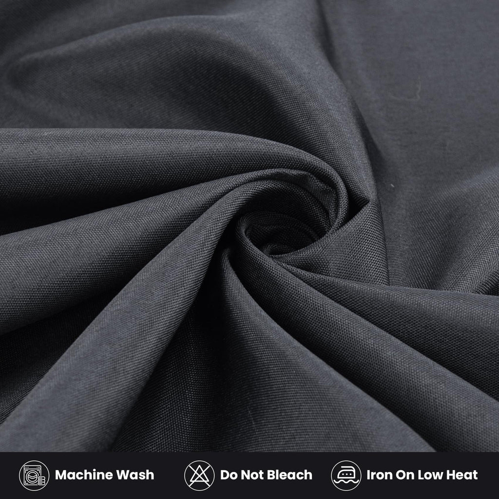 2 Pack Fitted Tablecloth for 8 Foot Rectangle Tables 96 x 30 Inch Black Table Covers Water Resistant Polyester Table