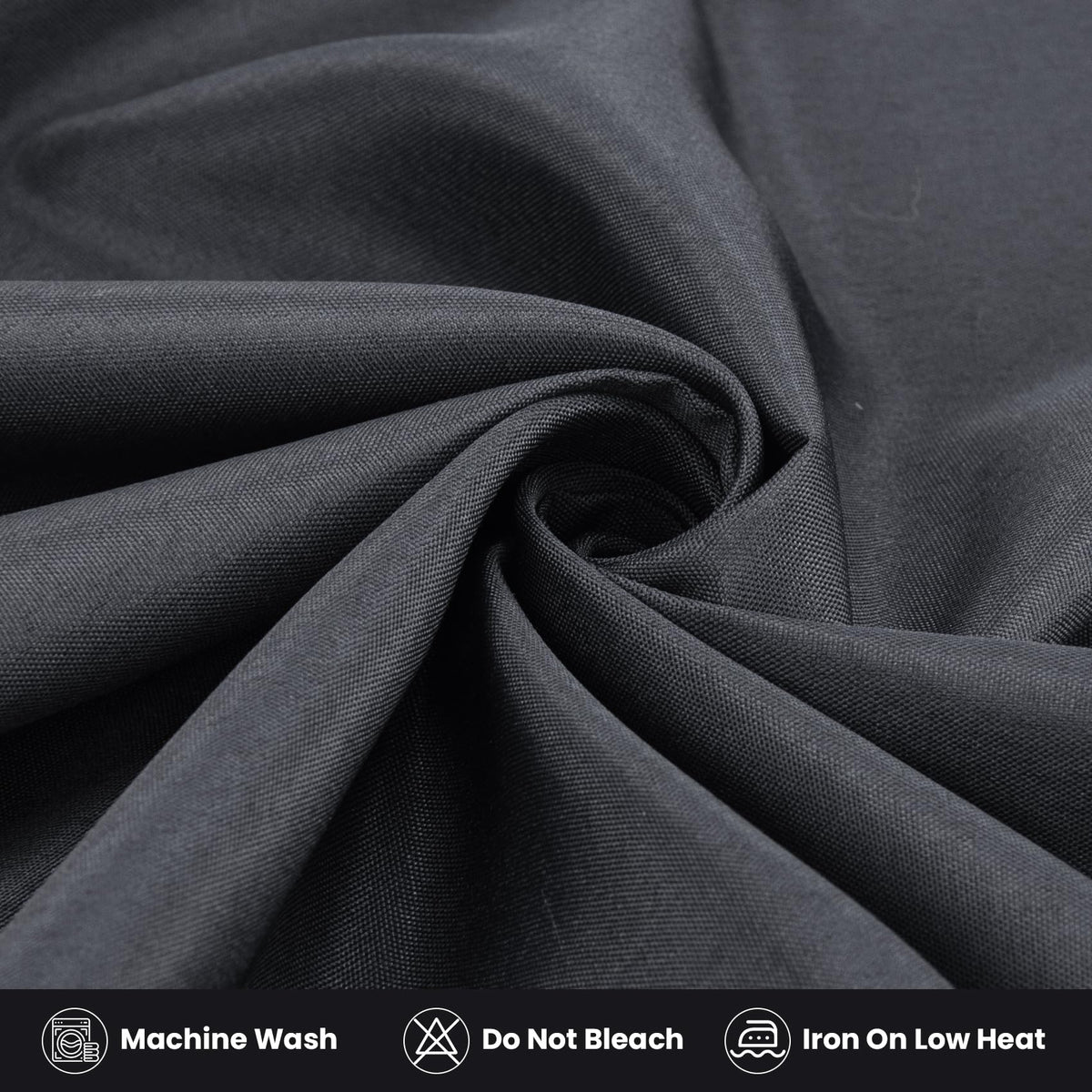 2 Pack Fitted Tablecloth for 8 Foot Rectangle Tables 96 x 30 Inch Black Table Covers Water Resistant Polyester Table