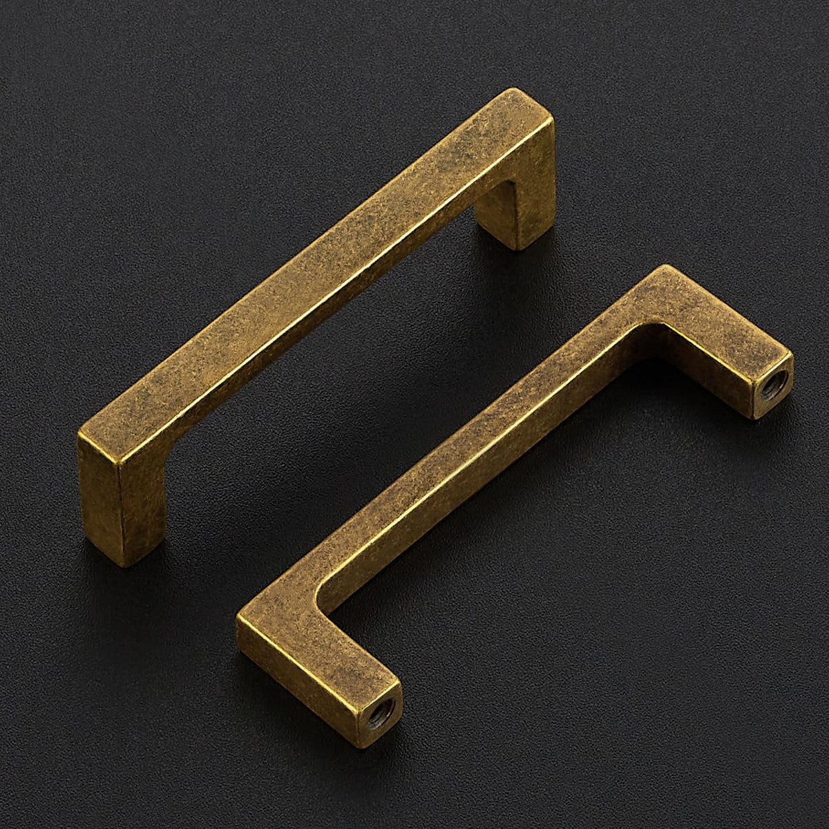 Antique Brass Kitchen Cabinet Solid Handles,3-1/2 Inch,10 Pack