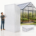 10 Pack Polycarbonate Greenhouse Panels, 8' x 4' x 0.24'' Twin-Wall Polycarbonate Sheets, All Weather Clear Roof