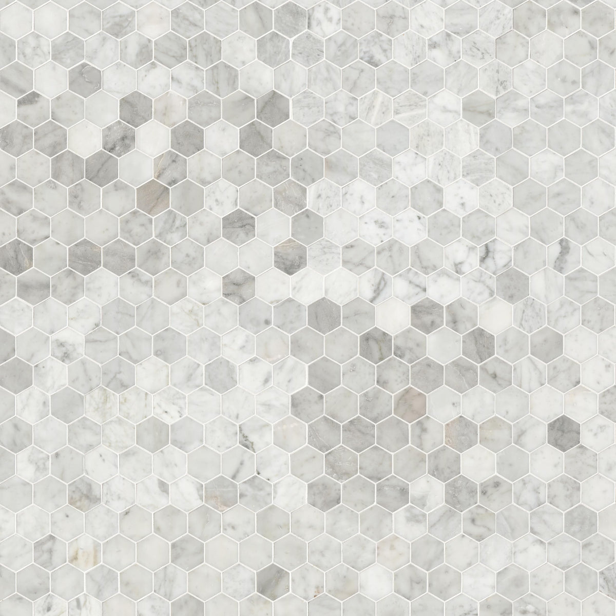 Honed Marble Hexagon Wall Tile | Carrara White | 12" x 11.75"