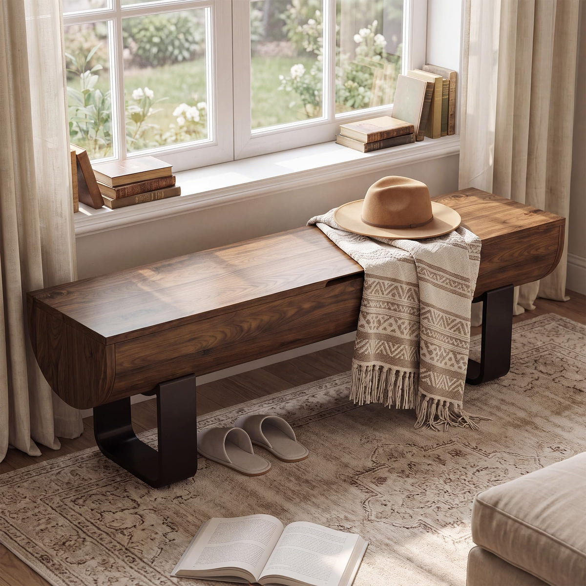 55.1" Storage Bench, Farmhouse Lift Top Entryway Shoe Bench