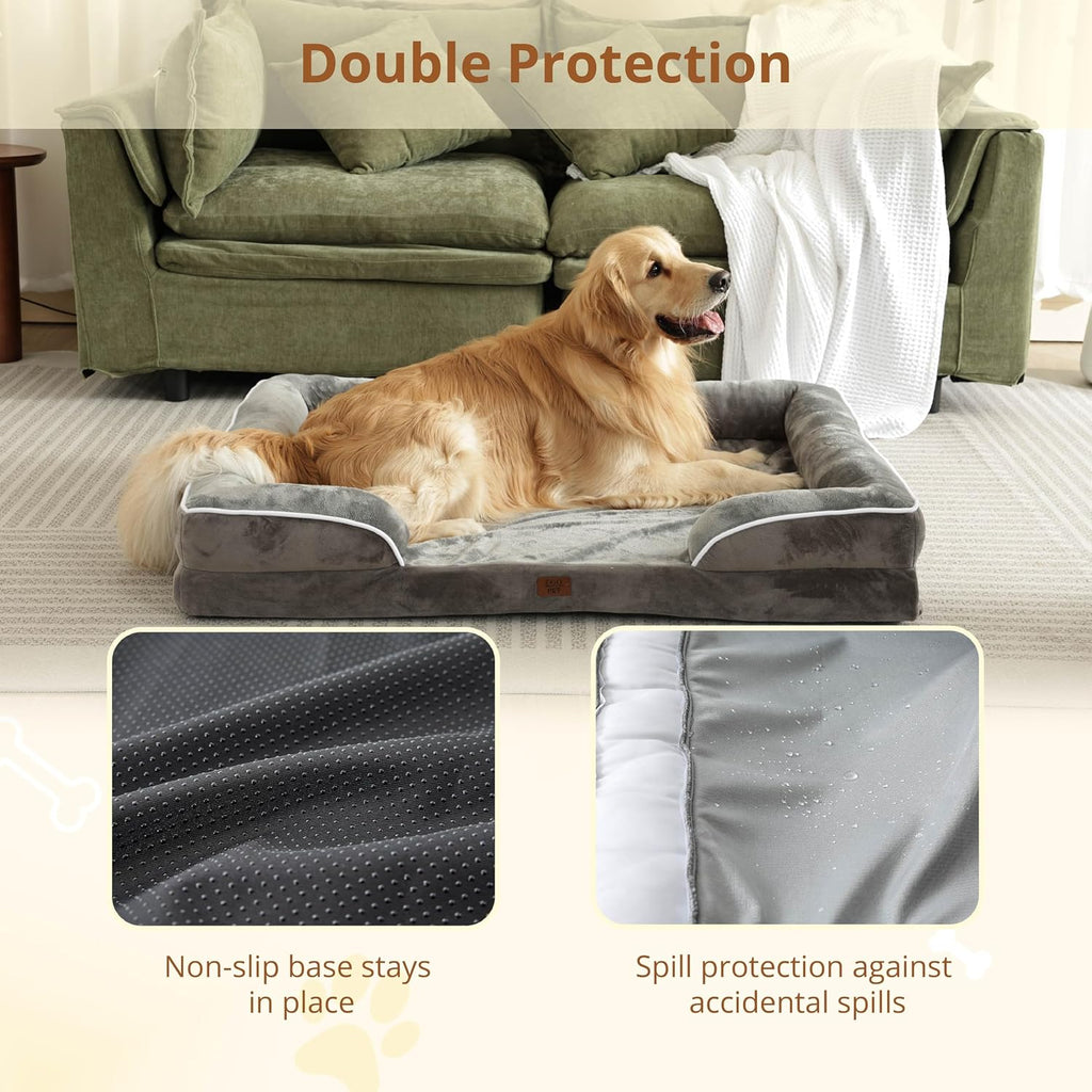 Orthopedic Dog Bed Medium Size Dogs: Comfort Cats Couch Sofa with Washable Removable Cover, Soft Flannel