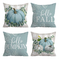 Fall Pillow Covers 20x20 Set of 4, Blue Fall Outdoor Pillow Covers