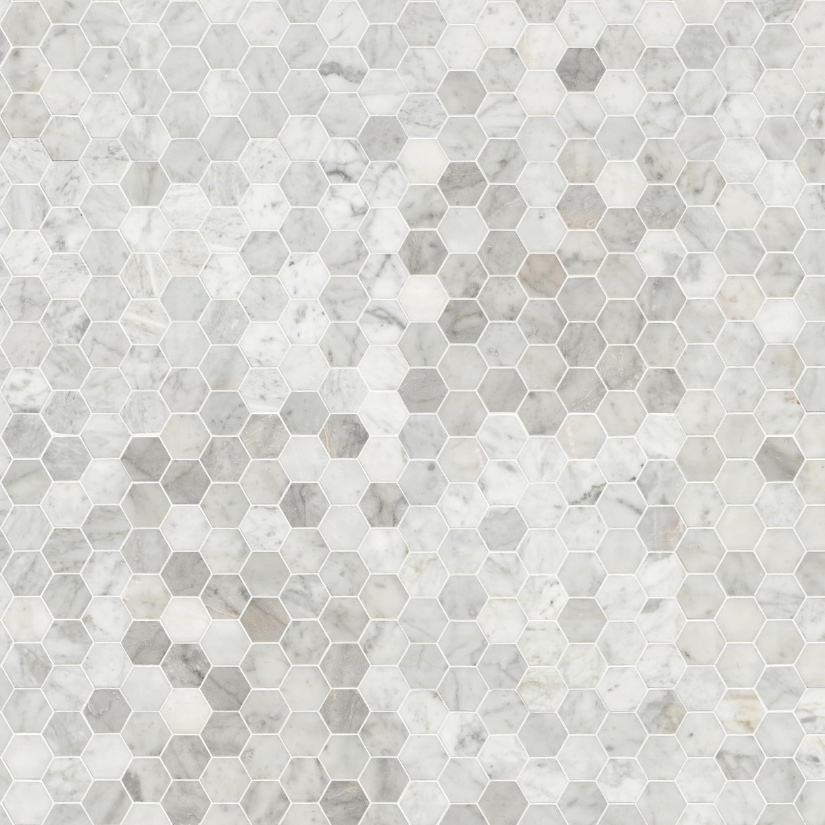 Honed Marble Hexagon Wall Tile | Carrara White | 12" x 11.75"
