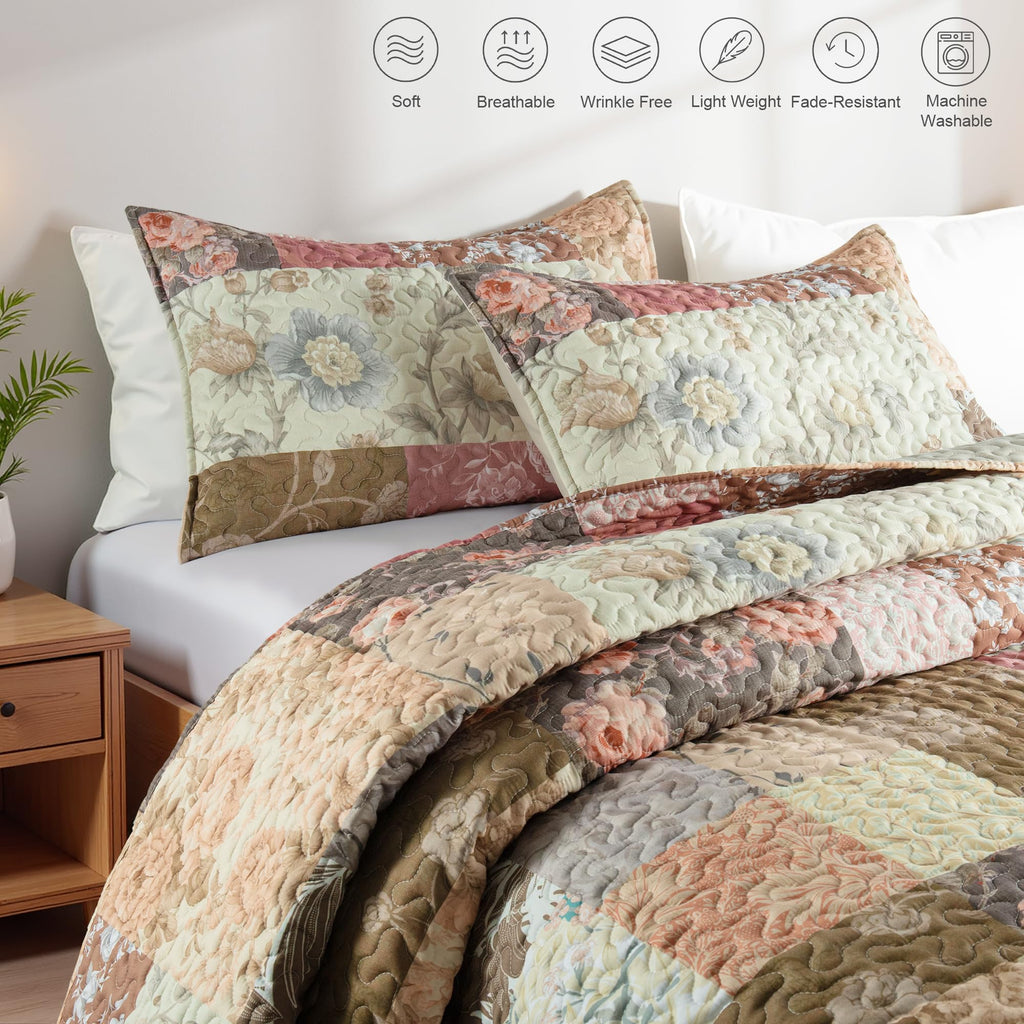Quilt Set, Extra Soft Floral Bedspreads