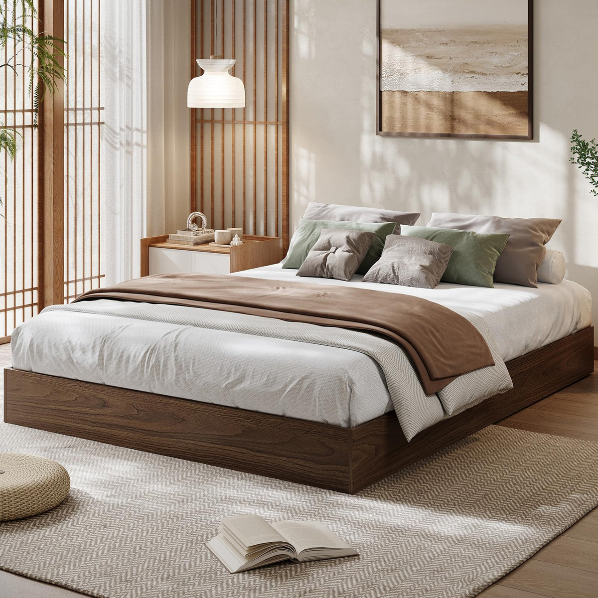 Wood Platform Bed Frame, Full Bed Frame Without Headboard