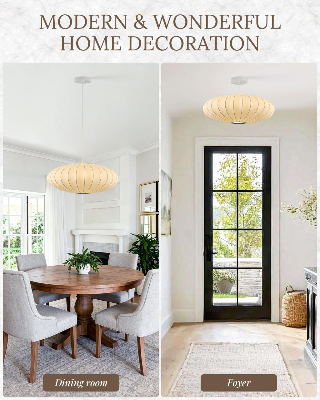 Inspired Nelson Style Lantern Pendant Light White Imitation Silk Bubble Saucer 20in