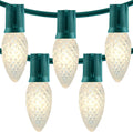 Warm White C9 Christmas String Lights, 25 ft 25 LED Faceted Bulbs