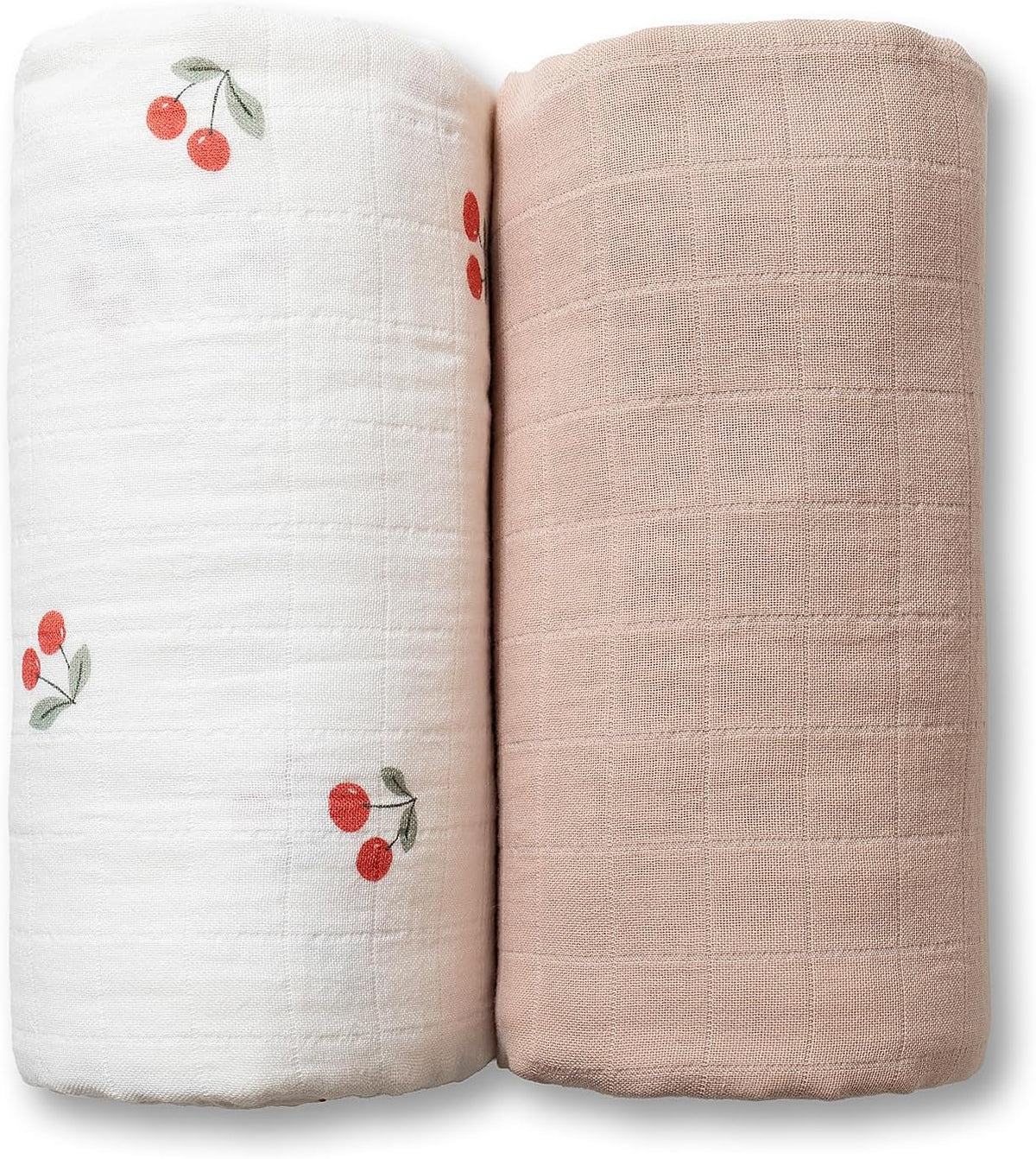 Certified Organic Muslin Swaddle Blankets, 2 Pack Baby Receiving Blankets, Soft Breathable Cotton Swaddles