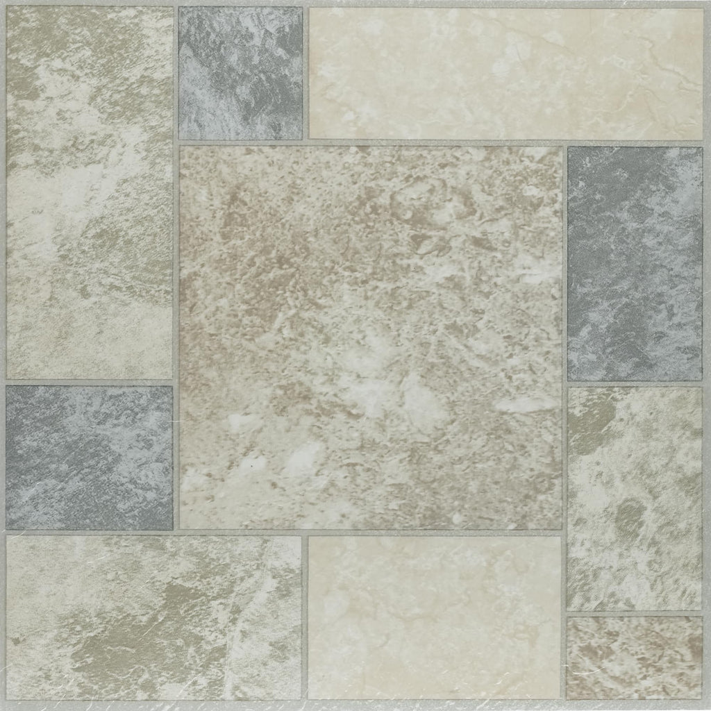 Nexus Self Adhesive 12-Inch Vinyl Floor Tiles, 20 Tiles - 12" x 12", Ancient Beige Mosaic Pattern - Peel & Stick, DIY