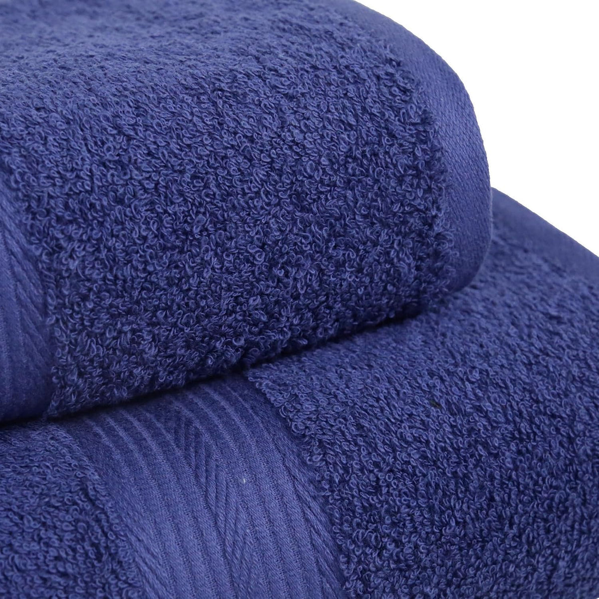 6-Piece Fade-Resistant 100% Cotton Towel Set, Soft and Absorbent, 2 Bath Towels, 2 Hand Towels, 2 Washcloths, Navy
