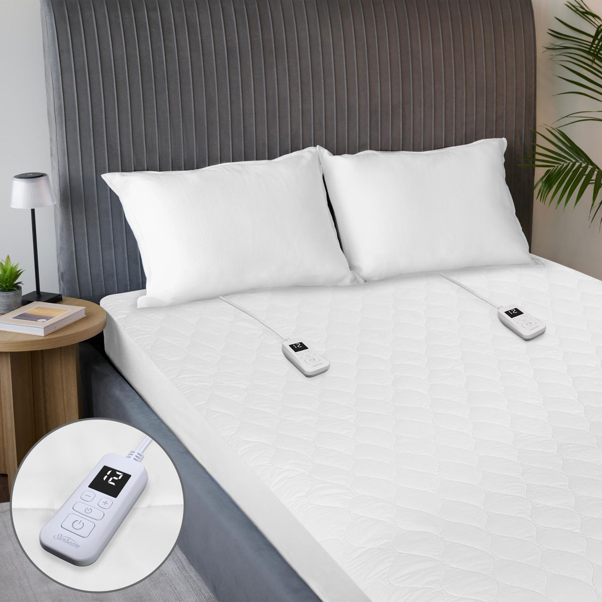 Electric Premium Water Resistant Restful Quilted Heated Mattress Pad, 12 Heat Settings, 12-Hour Selectable Auto