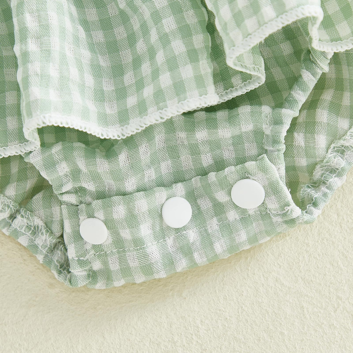 Baby Girl Plaid Romper Flying Sleeve Ruffle Baby Dress Romper Infant Girl Summer Clothes with Headband