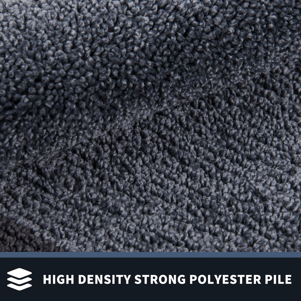 Hallway Runner Rug, 24" x 70", Bluish Grey & Charcoal