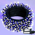 66ft 200 LED String Lights Outdoor Waterproof, White and Blue Christmas Light Indoor, Green Wire Twinkle Tree Light