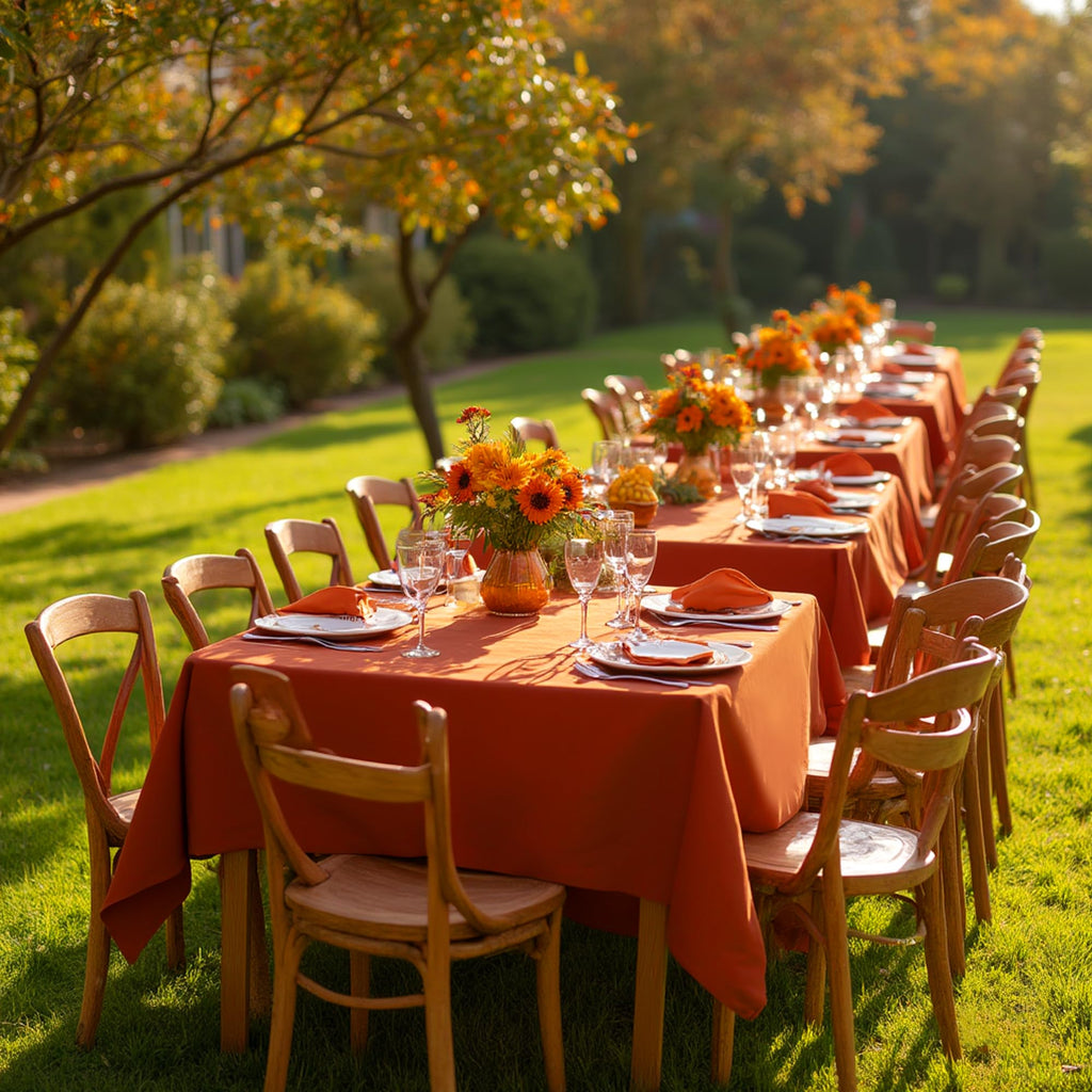 Square Tablecloths Fall Table Cloth, Rust, 85x85 Inch