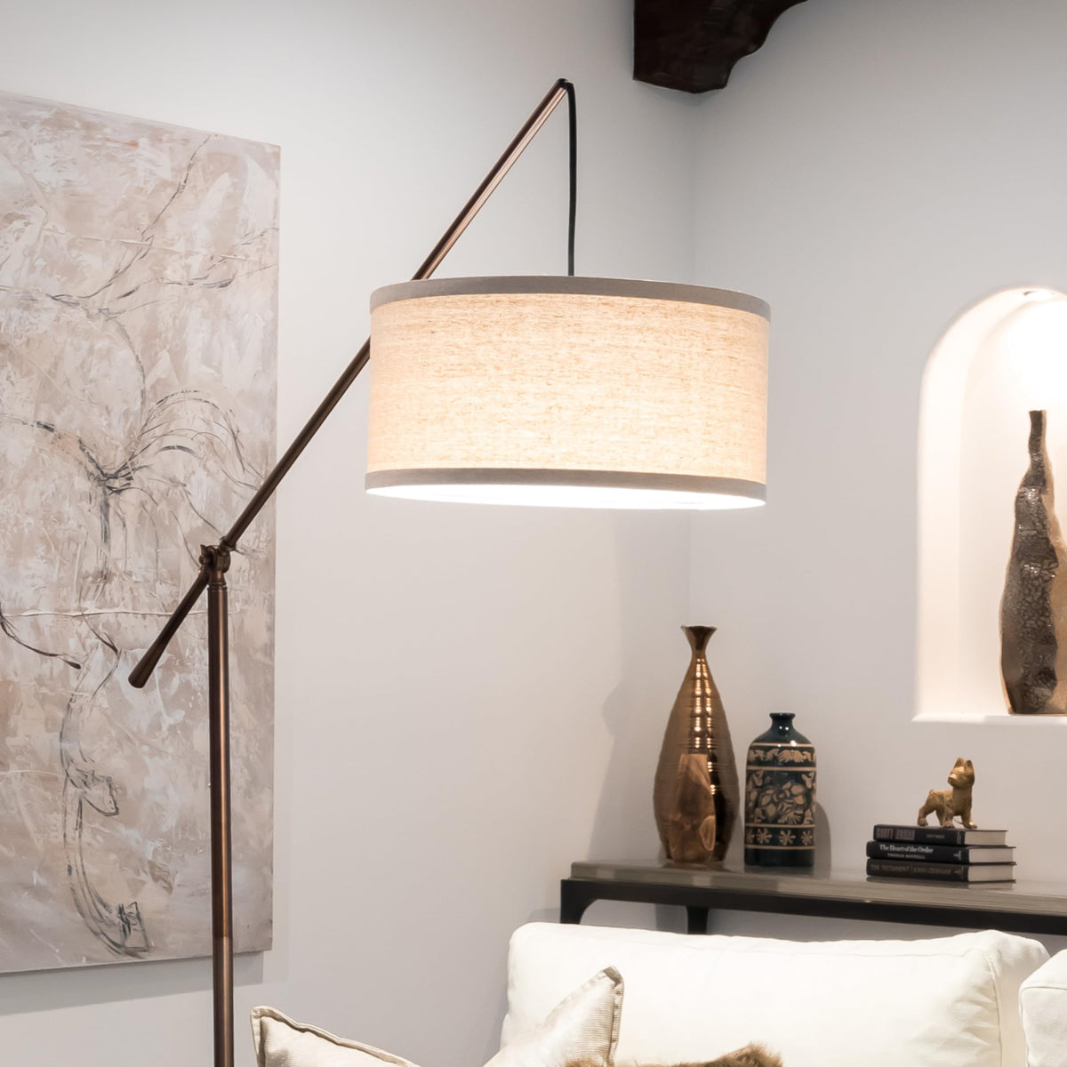 Inspired Arco Style Hudson 2 - LED Floor lamp, Tall Lamp with Sturdy Base, Contemporary Arc Lamp s & Offices, Great Living Room Décor