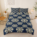 Baroque Print Duvet Cover Twin Blue Gold Navy Paisley Bohemian Comforter Cover Vintage Hippie Boho Bedding Set Golden