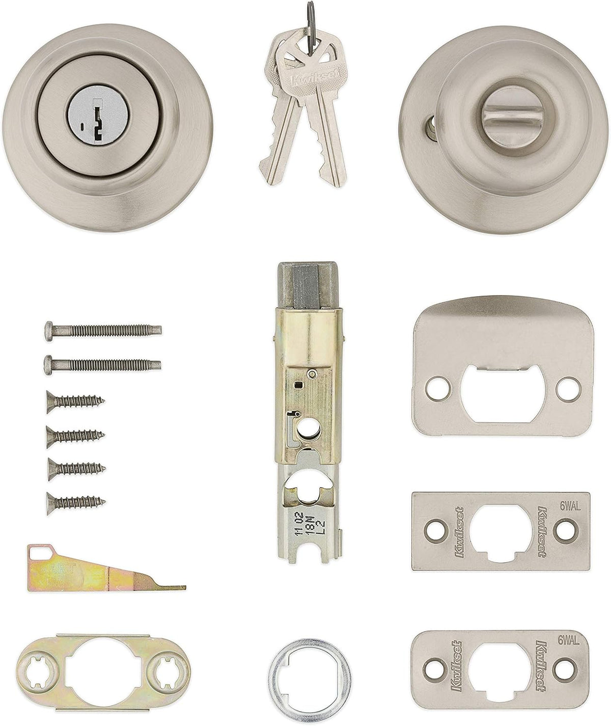 Tylo Entry Door Knob with Lock and Key, Secure Keyed Handle Exterior, Front Entrance and Bedroom, Satin Nickel, Pick