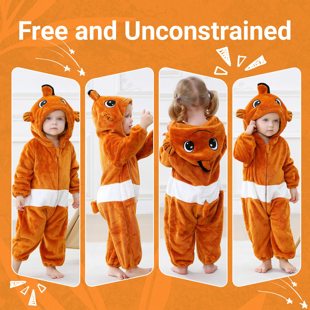 Unisex Baby Romper Winter Jumpsuit and Autumn Flannel Jumpsuit Fish