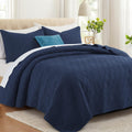Quilt Bedding Set with Pillow Shams, Navy