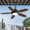 42" Brown Outdoor Ceiling Fan with Light & Remote