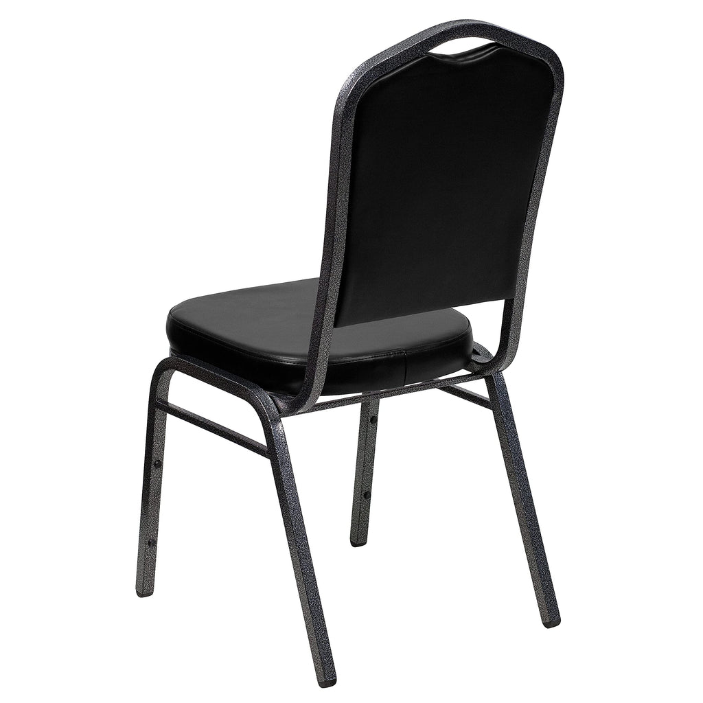 Hercules Crown Back Stackable Banquet Chair, Silver, 4-Pack