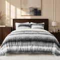 Fluffy Faux Fur Comforter Set, 2-Piece Plush Bedding, Grey
